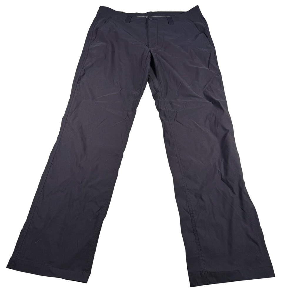 Eddie‎ Bauer Performance Pants Mens 35x32 Black Nylon Stretch Hiking Travel